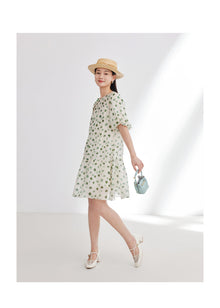 Silk Chiffon Dress | Green