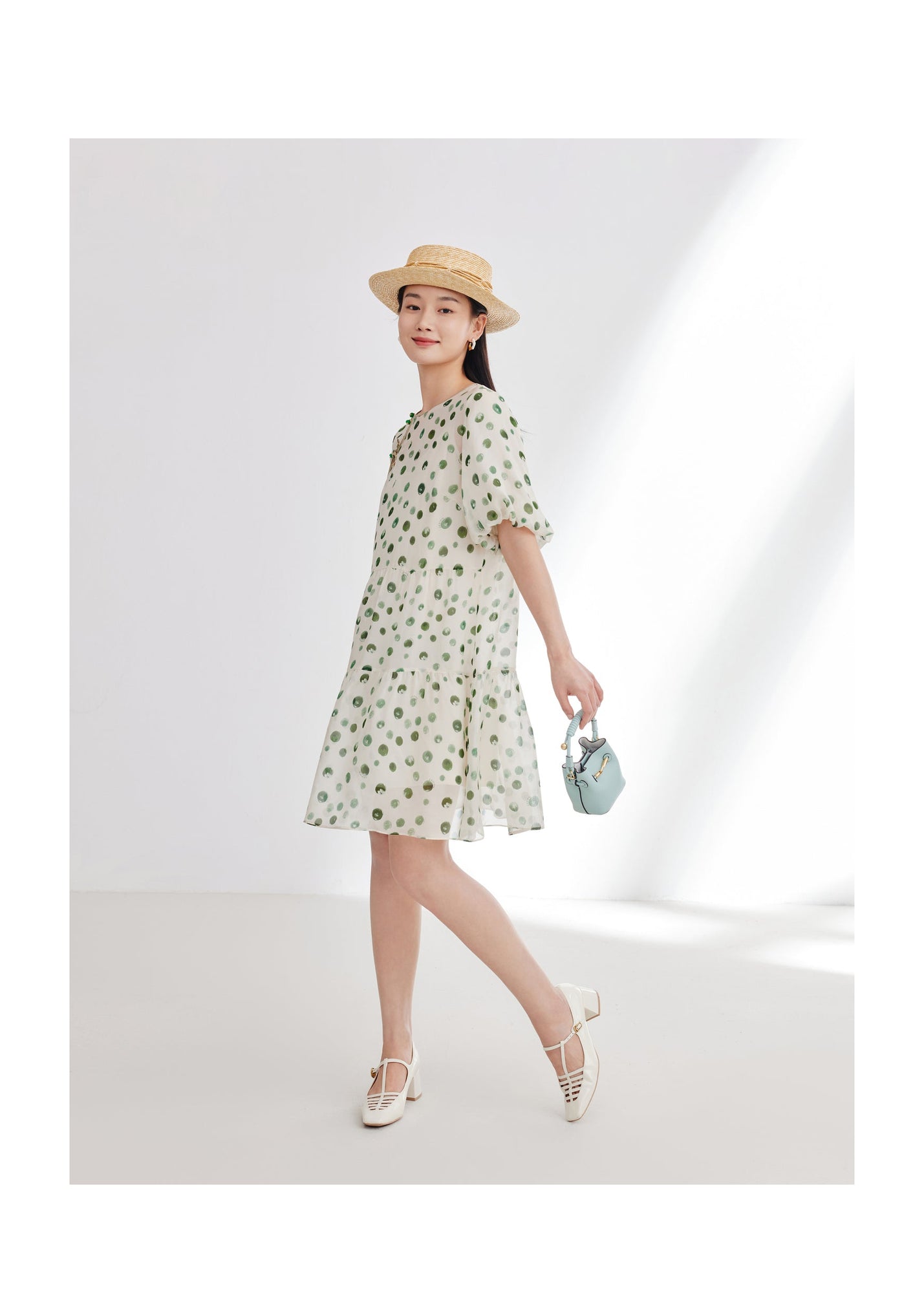 Silk Chiffon Dress | Green
