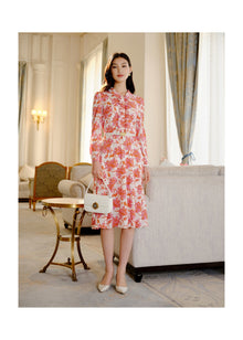 Silk Printed Dress | Pink