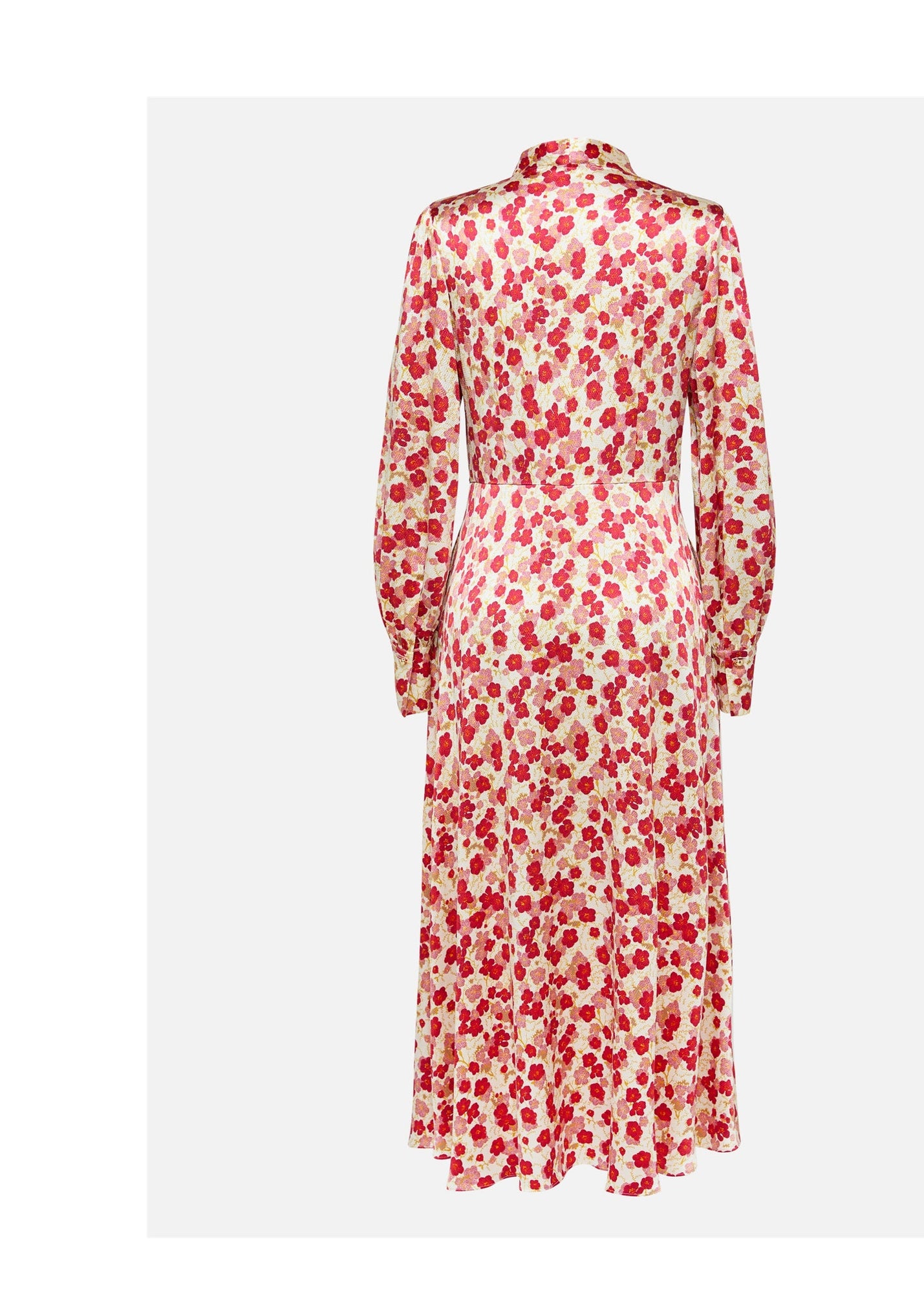 Silk Waist-Cinching Dress | Red