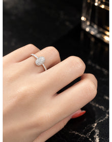 Silver Pave Diamond Stack Ring | Silver