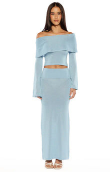 Simona Maxi Knit Skirt | Blue