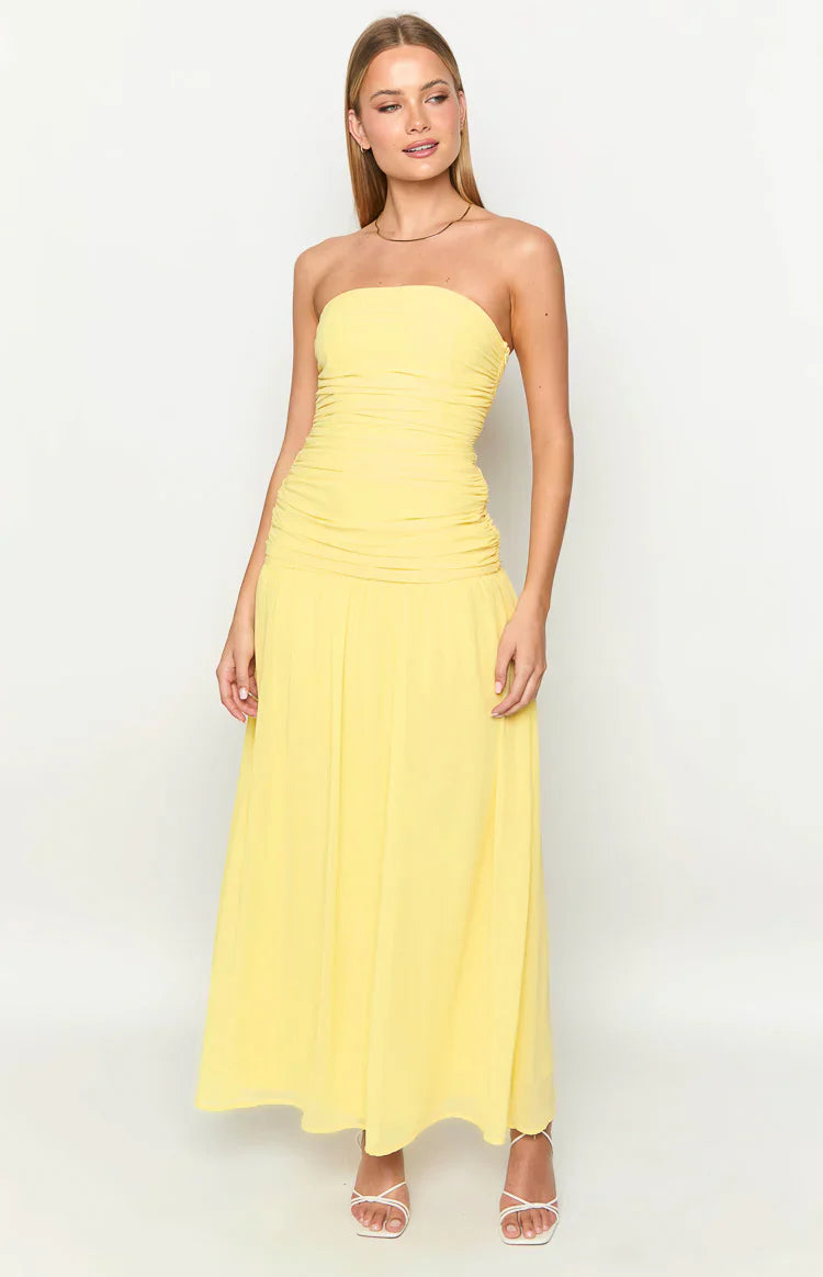 Sinclair Strapless Maxi Dress | Yellow