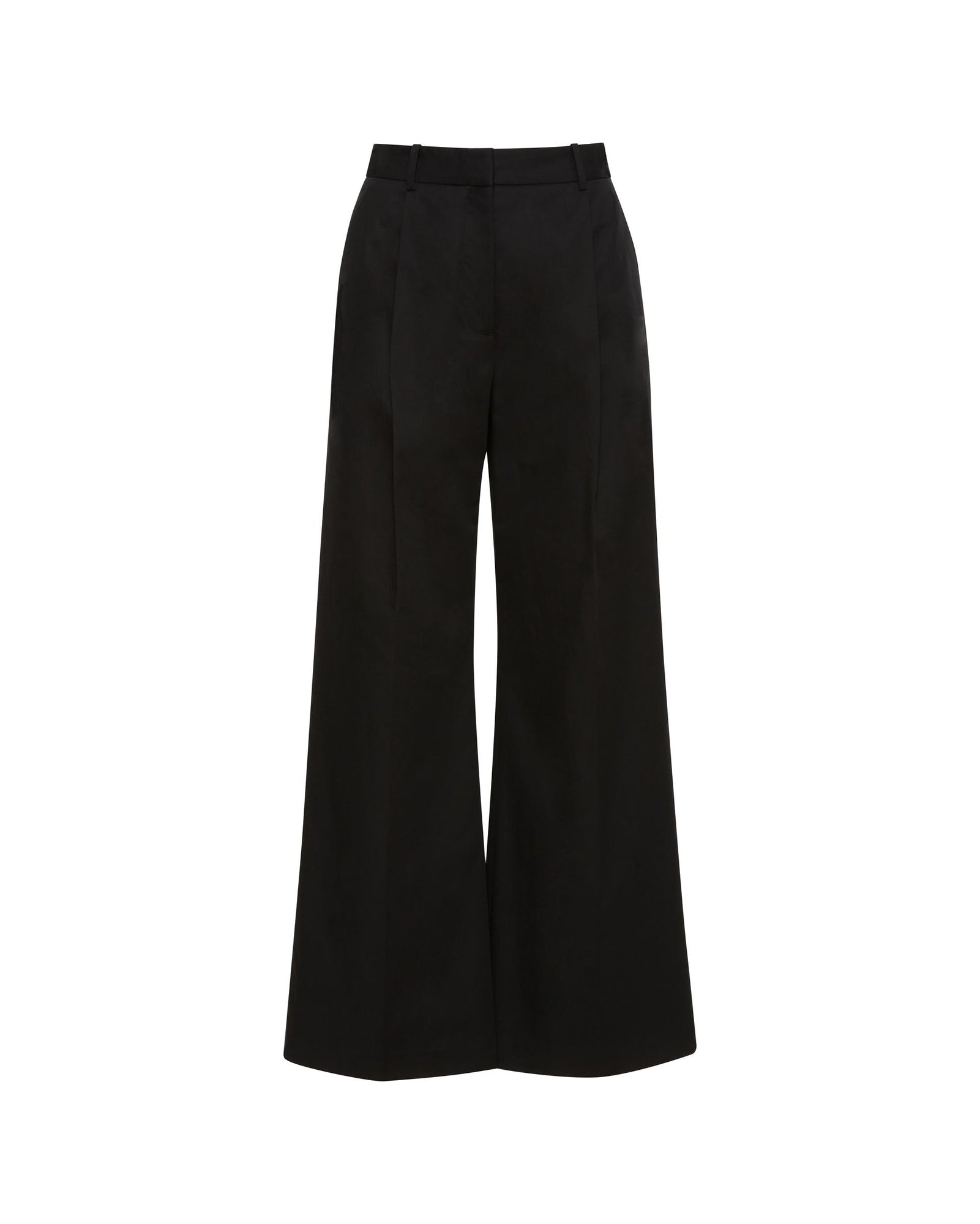 Single Pleat Trouser in Cotton Twill | Black