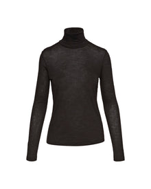 Skinny Turtleneck in Merino Silk Jersey | Black