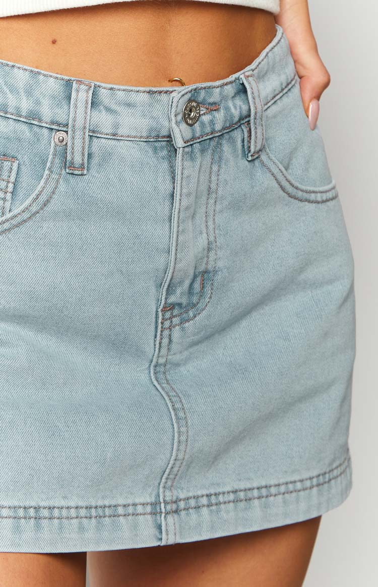 Skyline Swirl Denim Skort | Light Wash