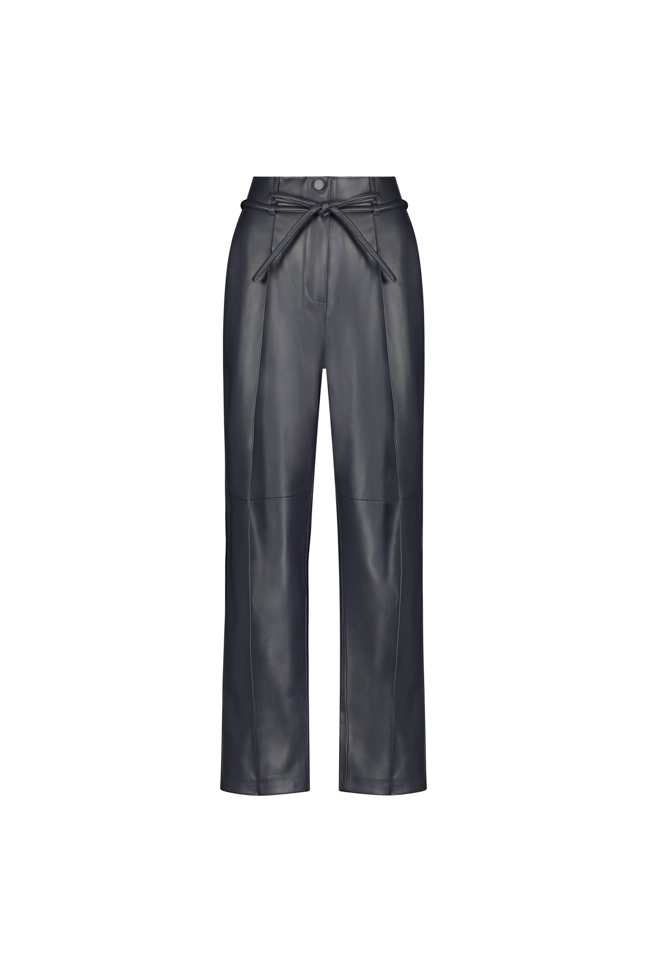 Vegan Leather Tapered Pant | Slate Blue