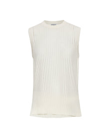 Sleeveless Stretch Crew in Mercerized Cotton | White