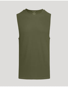 Sleeveless Active Muscle Tee | Military Green
