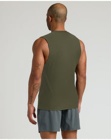 Sleeveless Active Muscle Tee | Military Green