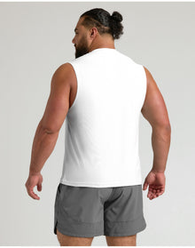 Sleeveless Active Muscle Tee | White