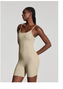 Sleeveless One-Piece Bodysuit | Taupe