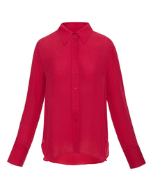 Slim Blouse in Double Georgette | Fuchsia