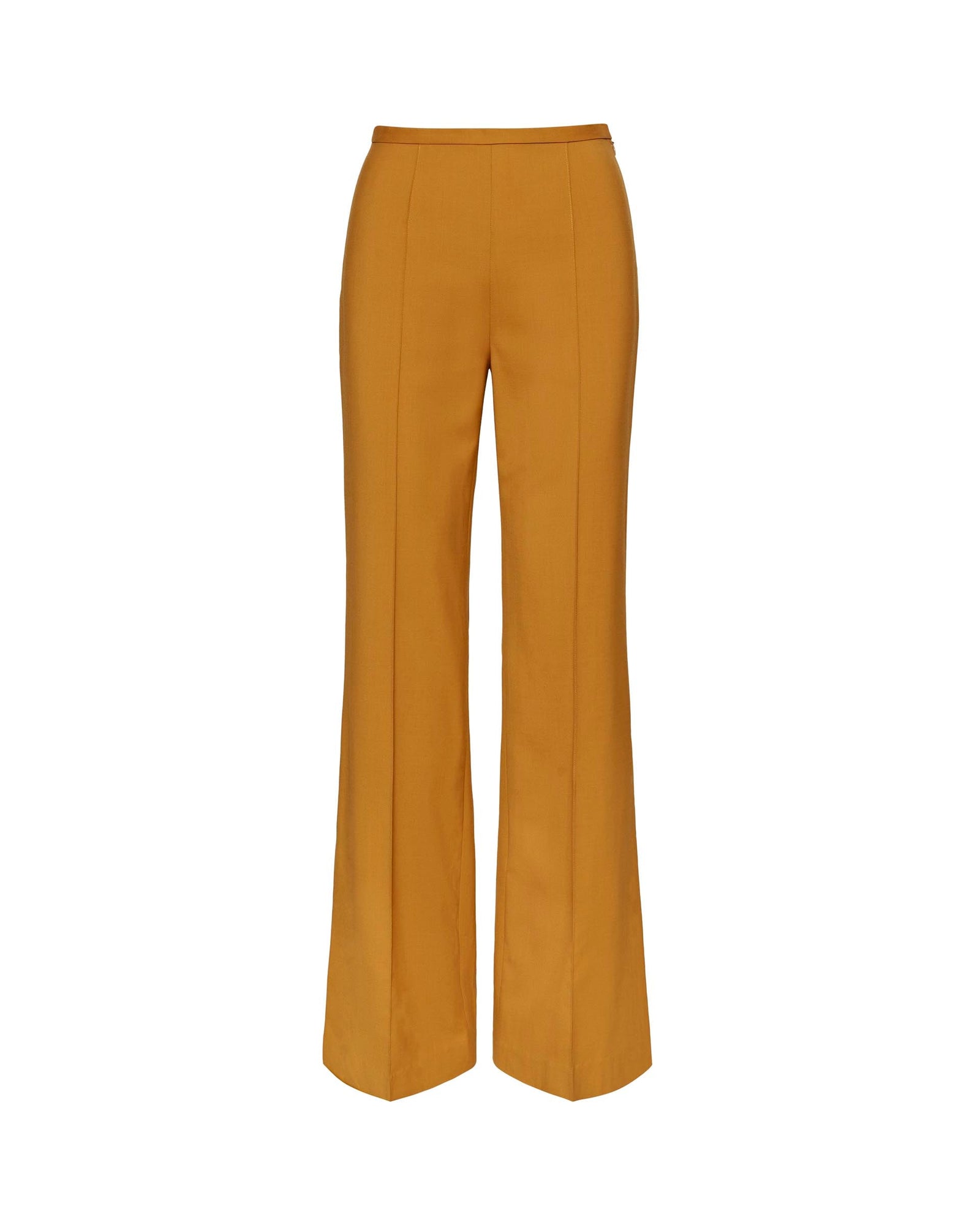 Slim Pintuck Trouser in Seasonless Wool | Mustard