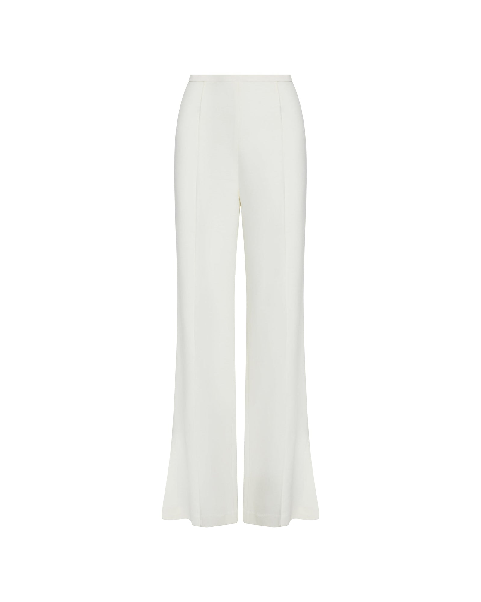 Slim Pintuck Trouser in Viscose Wool Crepe | Ivory