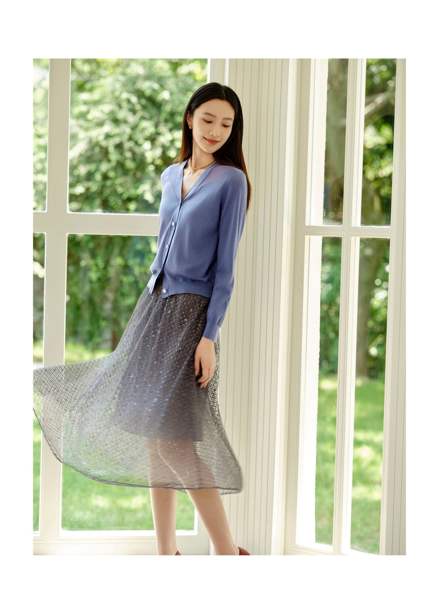 Slimming Tulle Skirt | Navy