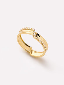 Triple Diamond Elevate Ring | 10K Solid Gold | 0.11 CTW Diamonds
