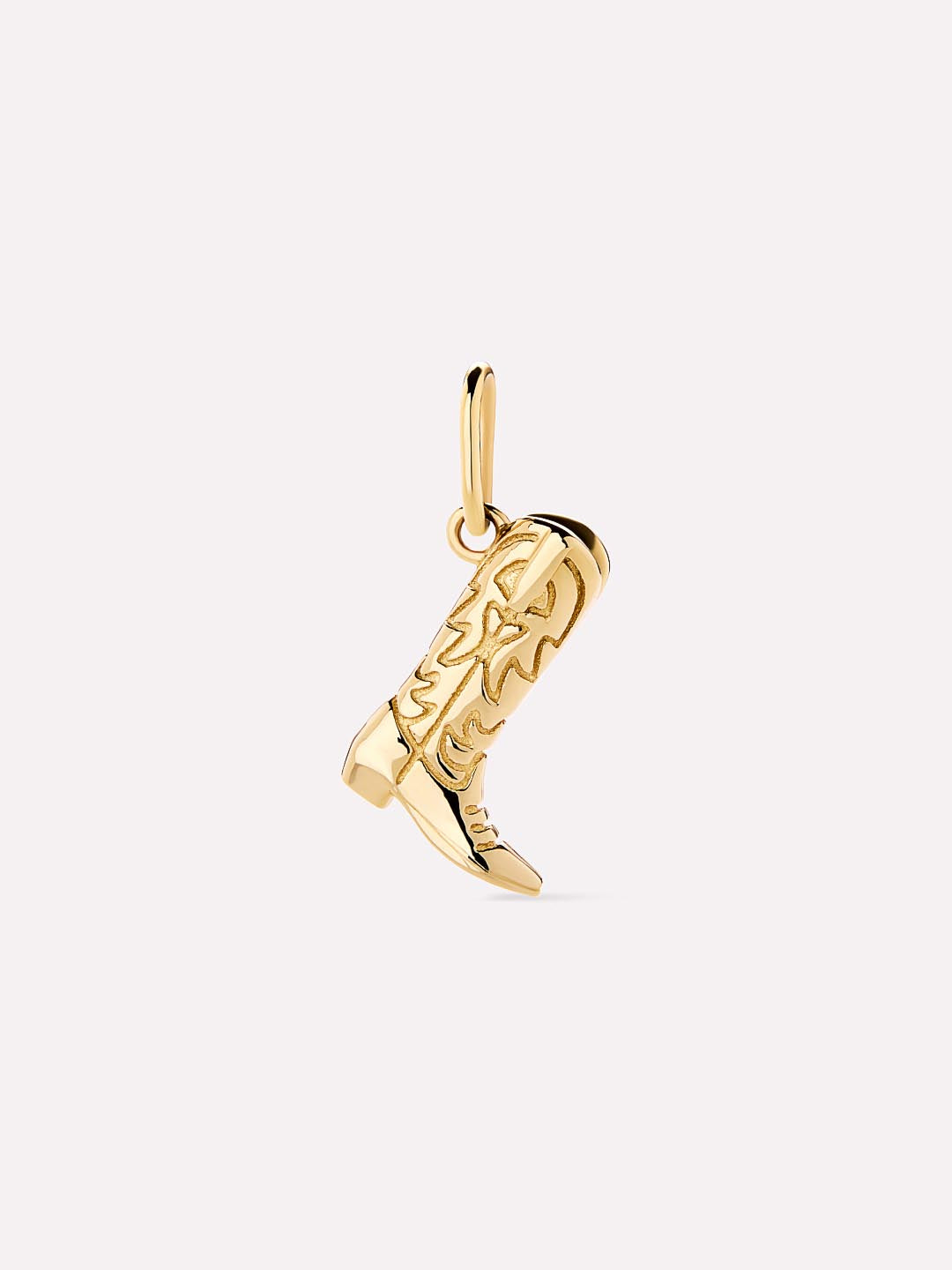 Cowboy Boot Charm Pendant | 10K Solid Gold