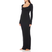 Square Neck Maxi Dress | Black