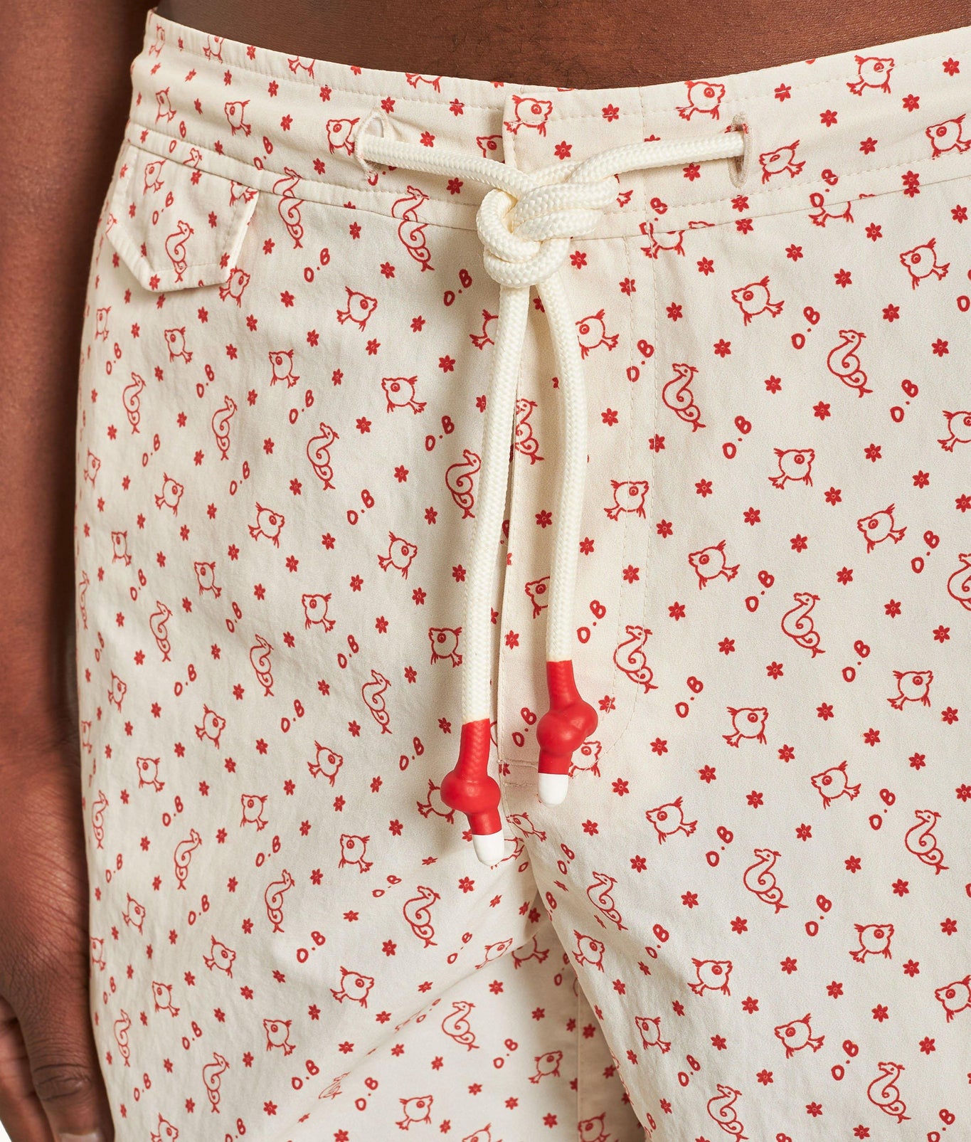 Standard Logo Print Mid-Length Drawcord Swim Shorts | White Sand