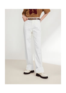 Straight-Leg Wide-Leg Jeans | White