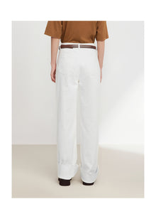 Straight-Leg Wide-Leg Jeans | White