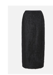 Straight Silk Skirt | Black