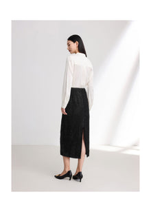 Straight Silk Skirt | Black
