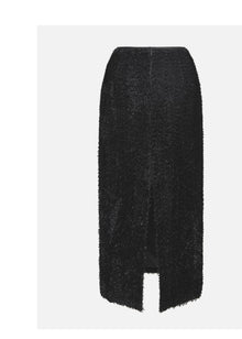 Straight Silk Skirt | Black
