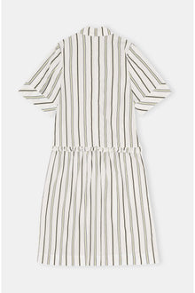 Striped Drop Waist Midi Dress | Mix Stripe Yellow Pear