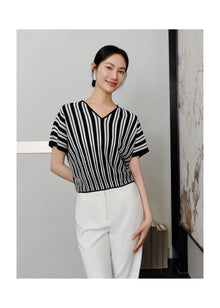 Striped Knit Sweater | Black