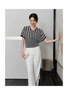 Striped Knit Sweater | Black