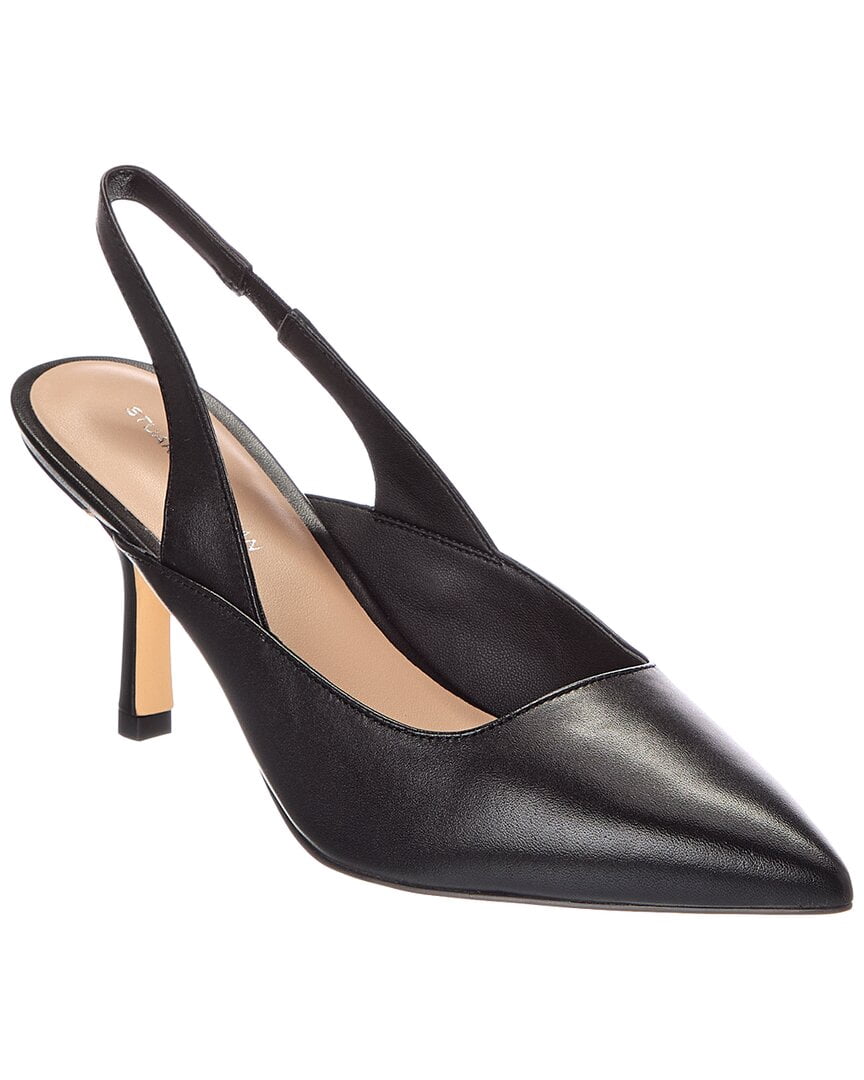 Stuart Weitzman | Womens | Zuri 75 Leather Slingback Pump | Black