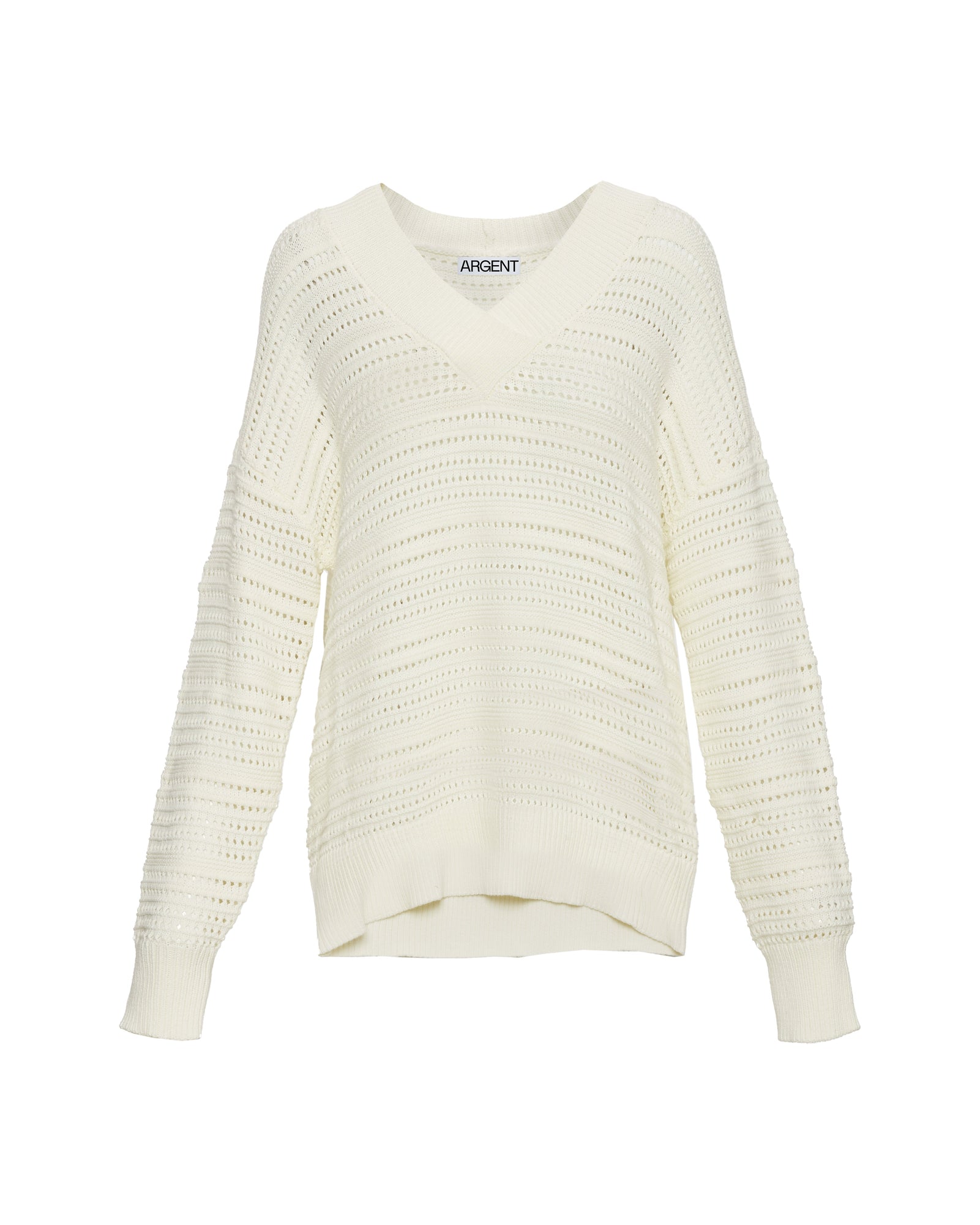 Summer V-Neck Sweater in Cotton | Ivory