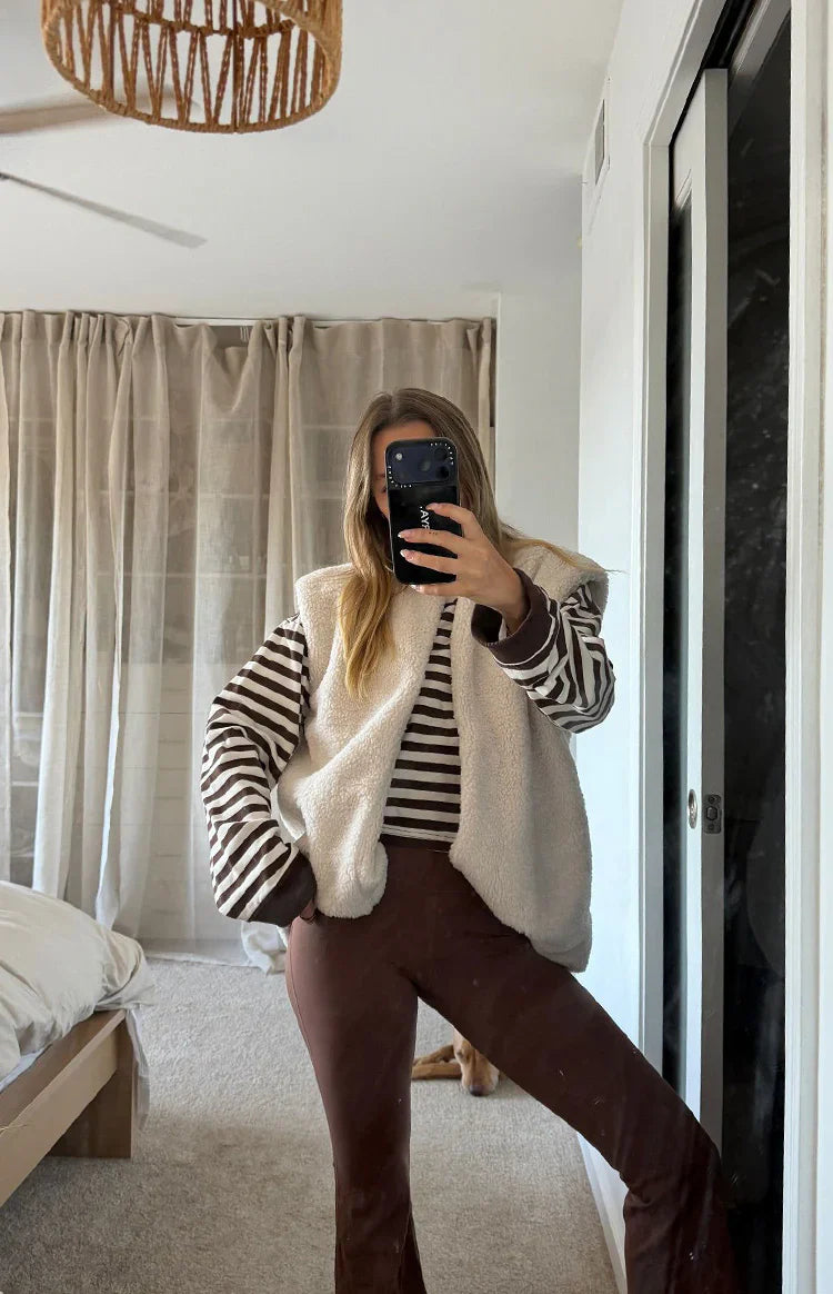Summi Teddy Fleece Vest | Cream