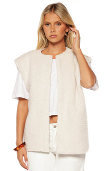 Summi Teddy Fleece Vest | Cream
