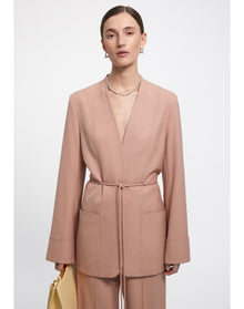 Sun | Belted Blazer | Pale Rose