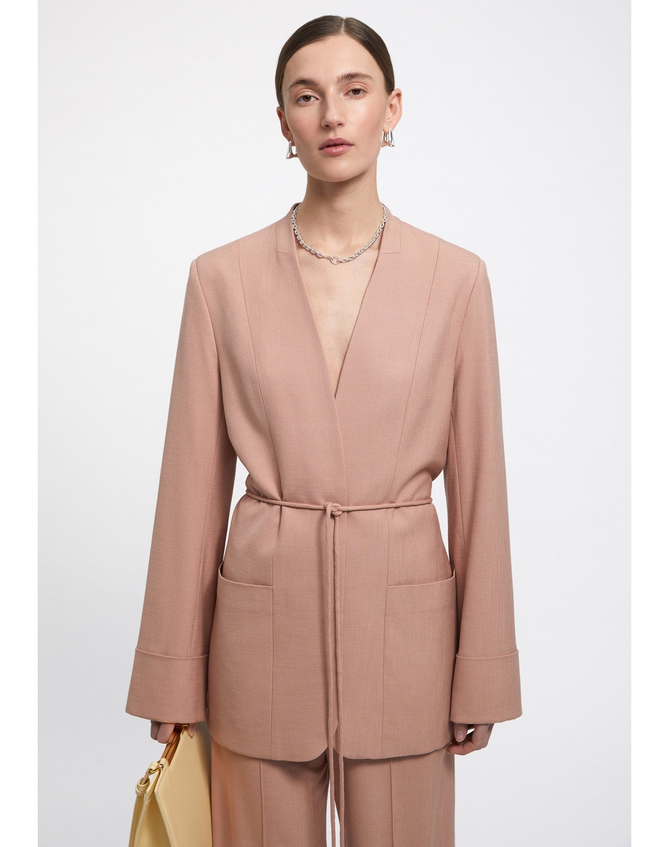 Sun | Belted Blazer | Pale Rose
