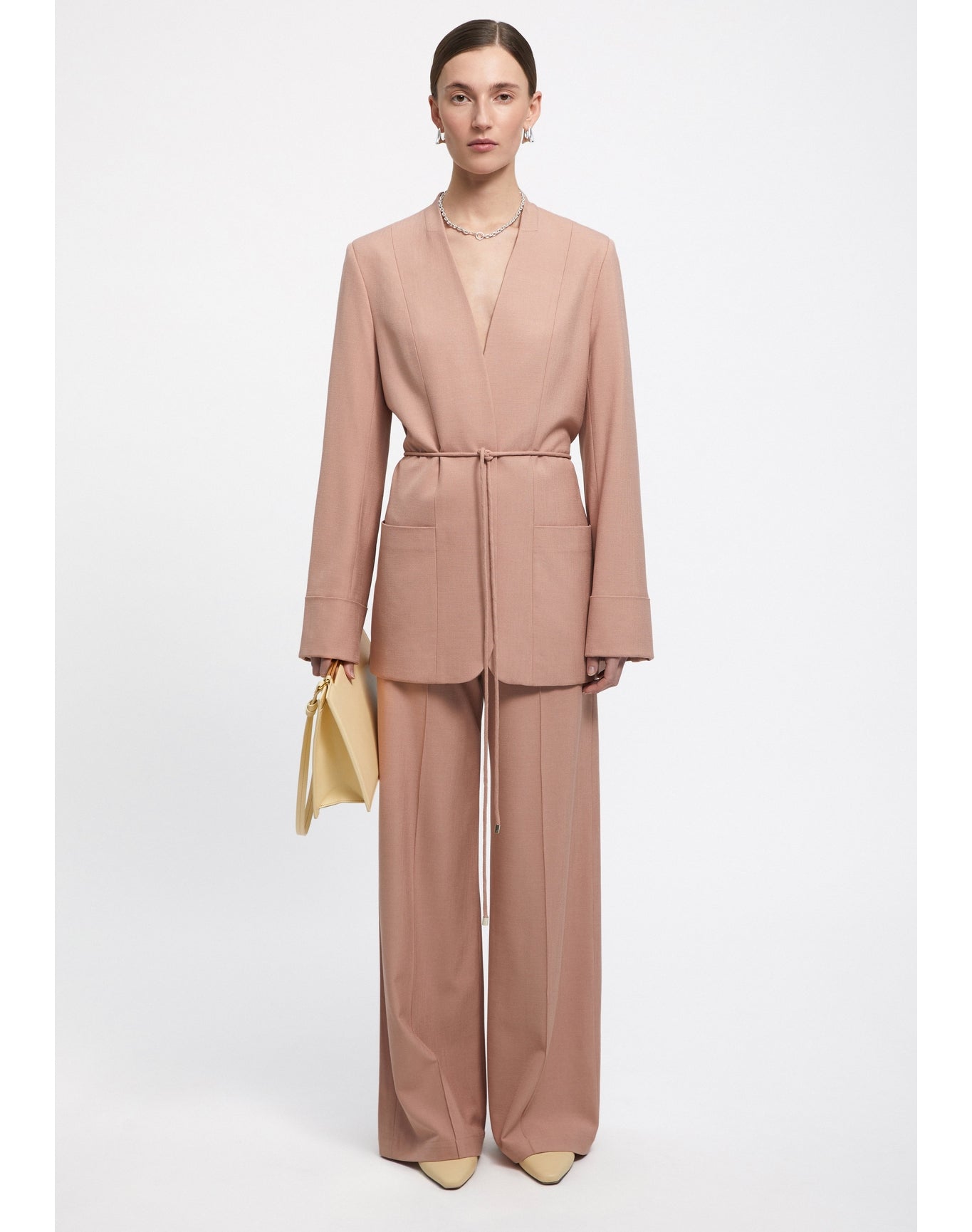 Sun | Belted Blazer | Pale Rose