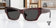 Burberry | Womens | 52mm Sunglasses | Check Red | Dark Grey Lens