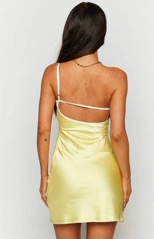 Sunny Chic Satin Mini Dress | Yellow
