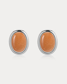 Sunset Stone Studs | Red Aventurine | Silver