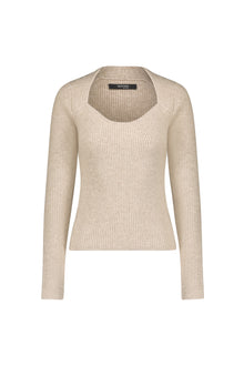 Wool Cashmere Sweetheart Sweater | Oatmeal Heather