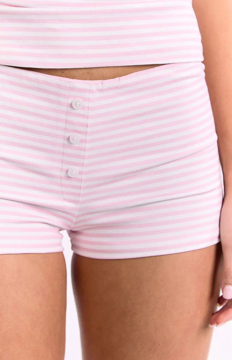 Sweetie Shorts | White and Pink Stripe