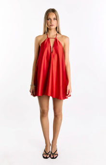 Sympathy Halter Neck Mini Dress | Red