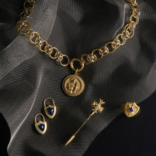 Awe Inspired  Accessories Sapphire Triple Moon Dagger Brooch
