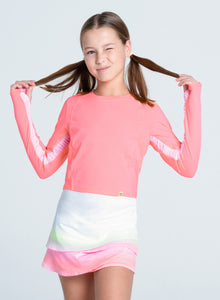 Kids | Cross Court Long Sleeve | Flamingo