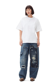 Heavy Cotton Drop Shoulder Heart T-shirt | Bright White