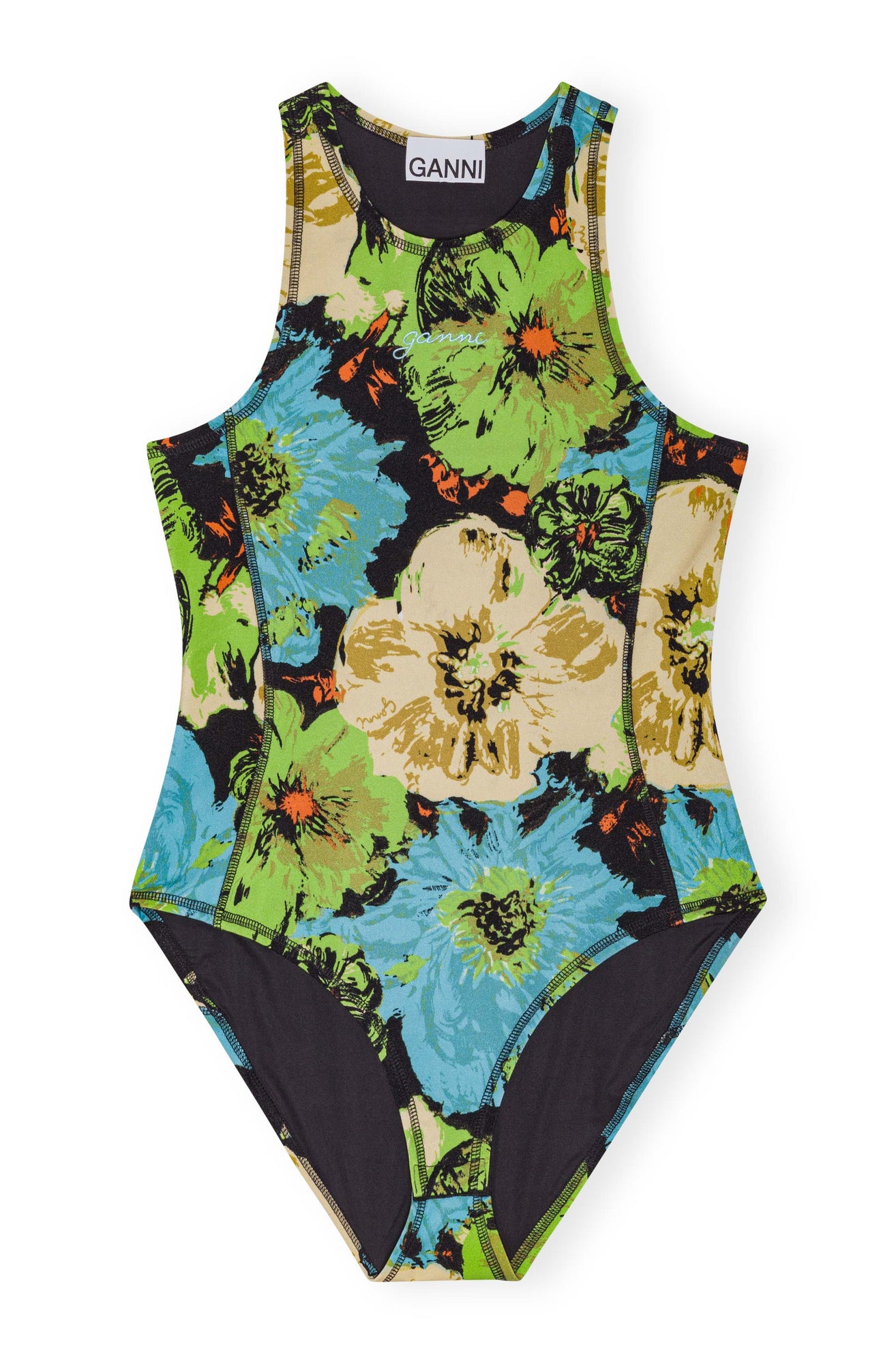 Printed Lycra Jersey Bodystocking | Multicolour