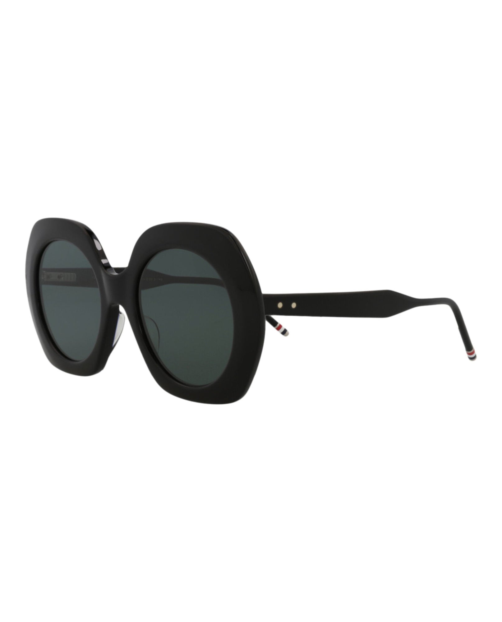 Thom Browne Round Acetate Sunglasses | Black